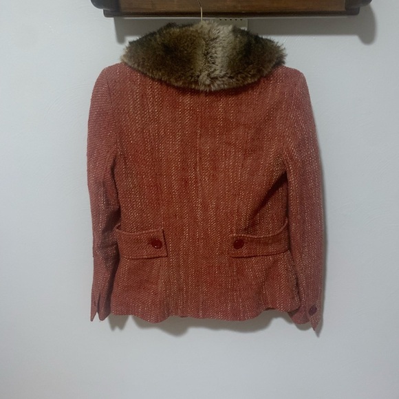 ZARA Womans coat sz 10 red detachable hood - Picture 6 of 6